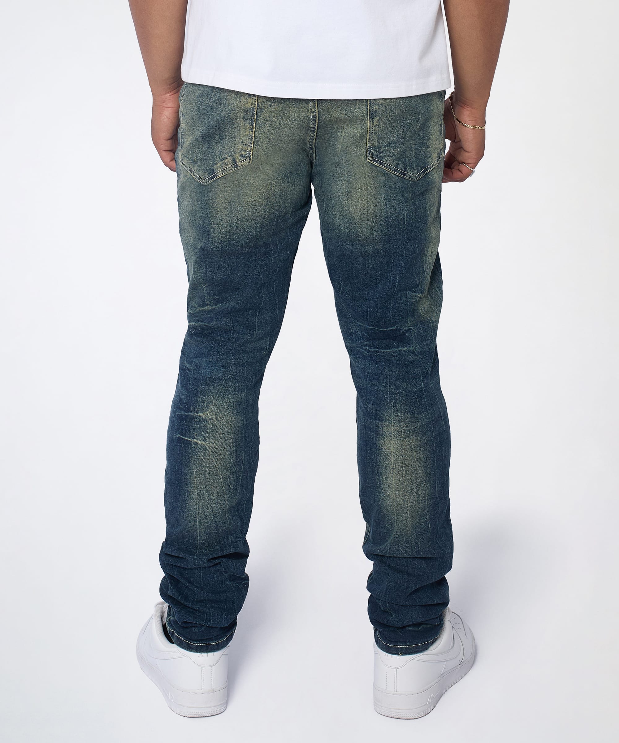 Men's Skinny Ripped Denim Pant - Medium Blue