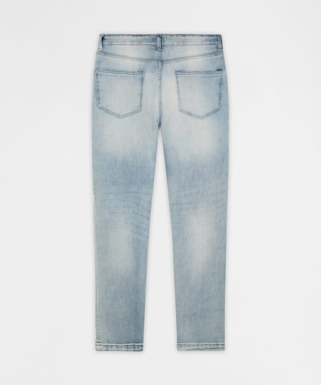 Ice Wash Distressed Skinny Jeans - Light Blue