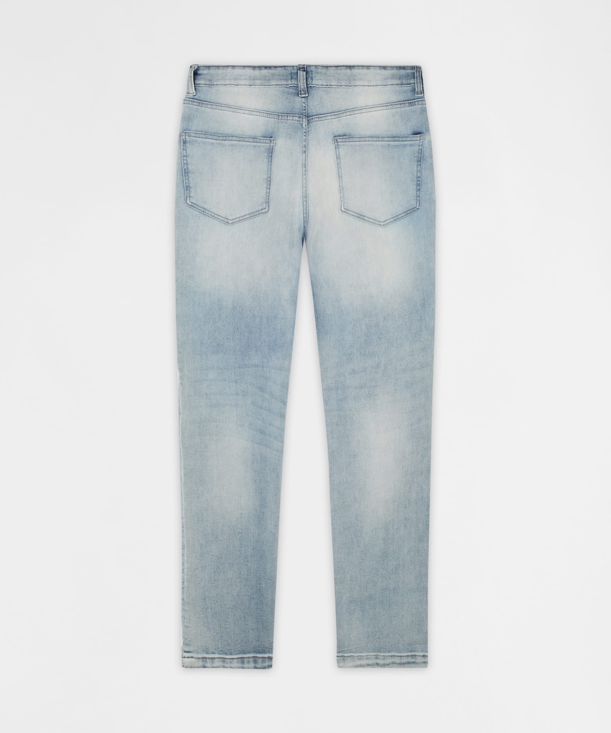 Ice Wash Distressed Skinny Jeans - Light Blue