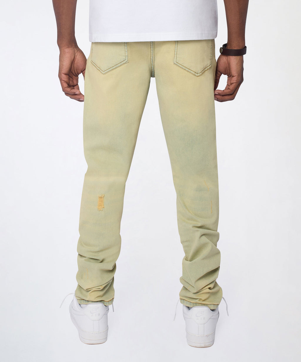 Mended Distressed Skinny Jeans - Light Blue
