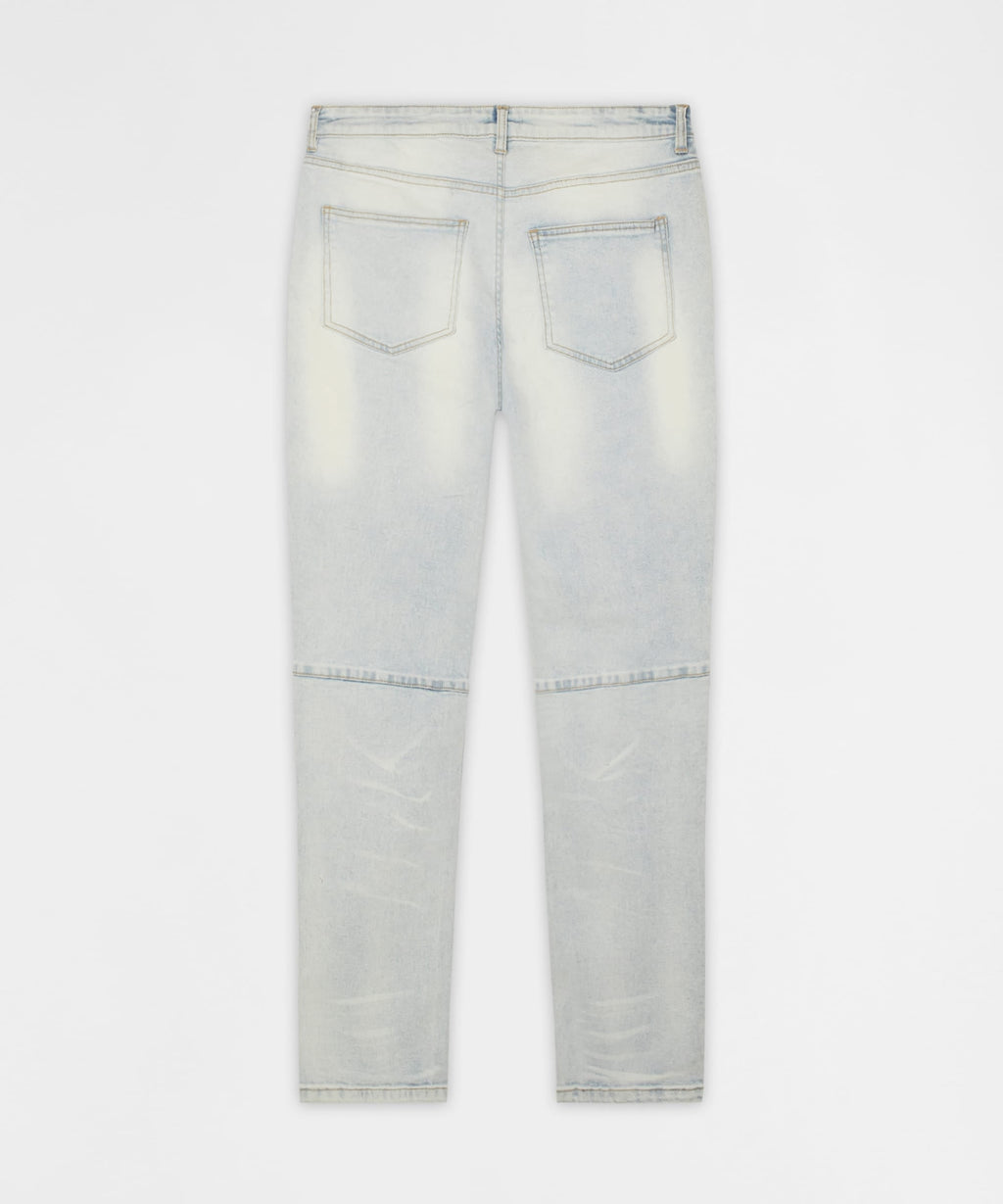Fracture Distressed Skinny Jeans - Light Blue