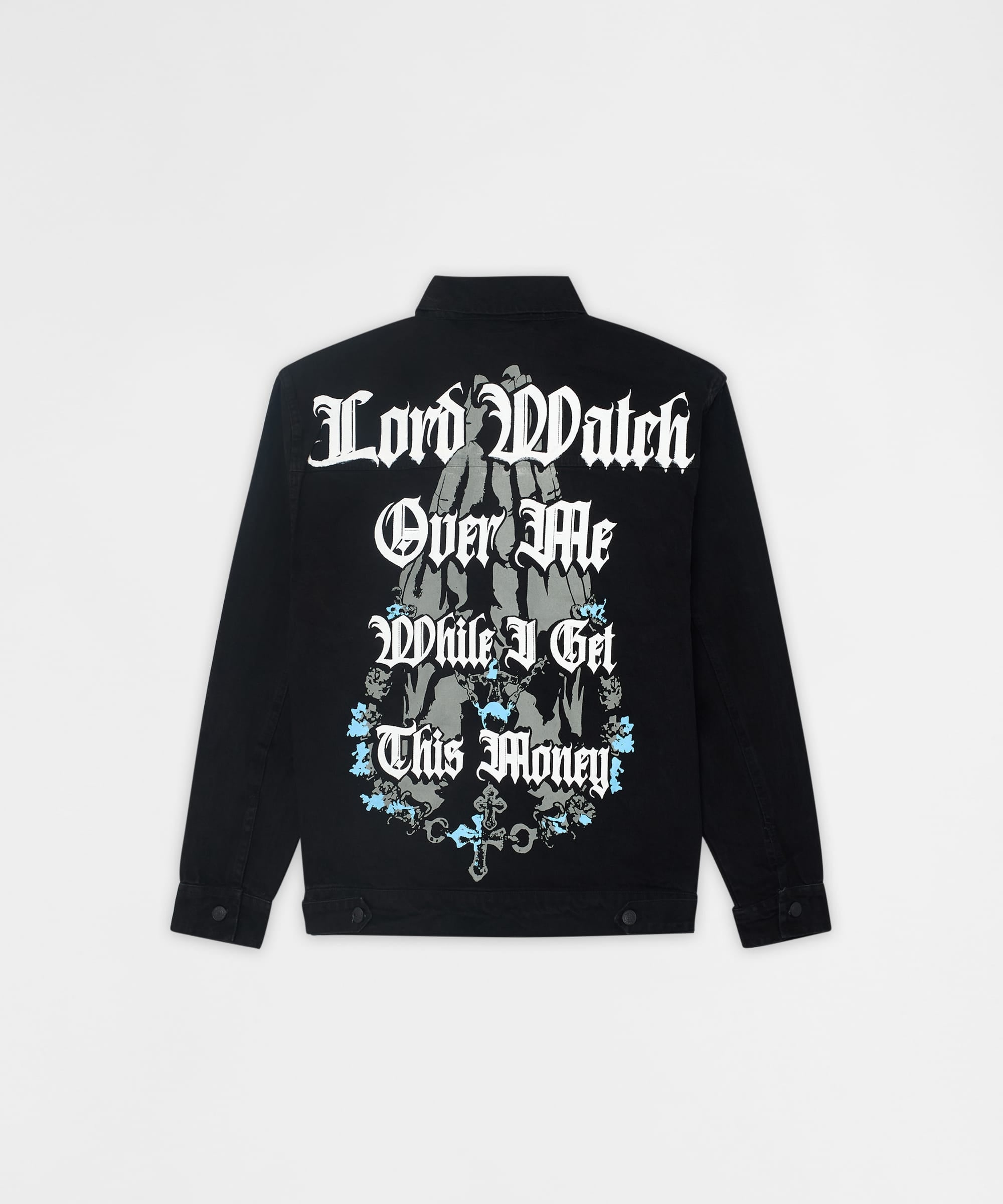 Menace Frayed Denim Jacket - Black