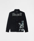 Menace Frayed Denim Jacket - Black