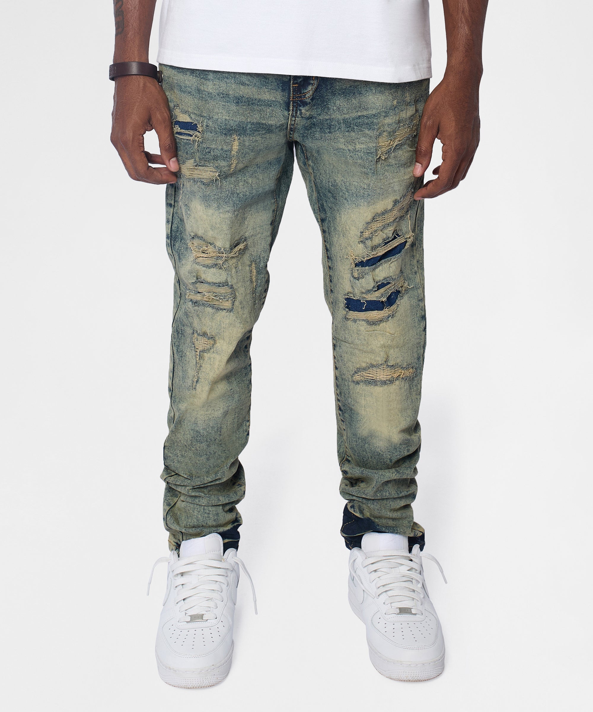 Hookey Distressed Skinny Jeans - Light Indigo