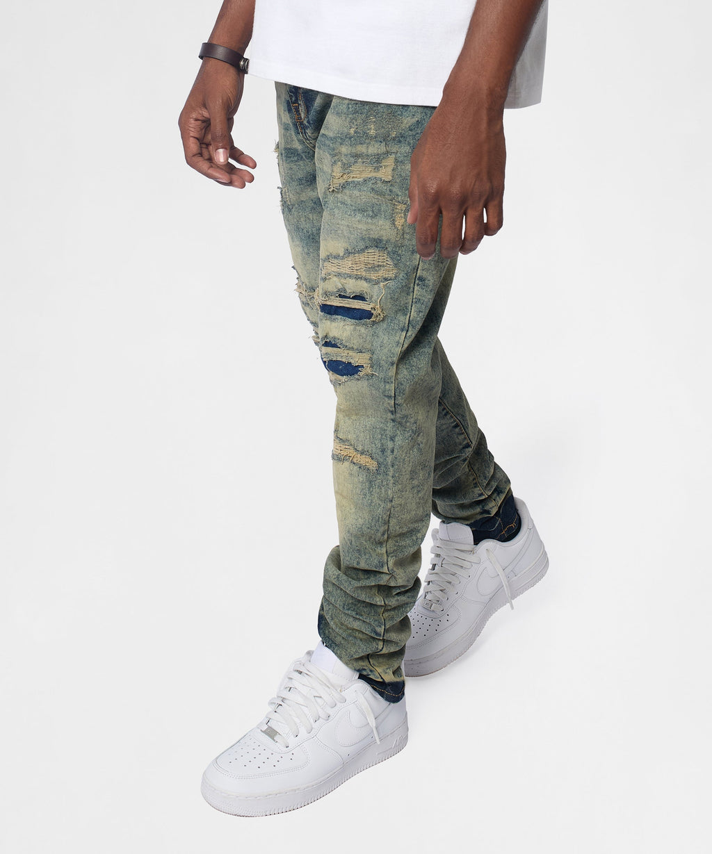 Hookey Distressed Skinny Jeans - Light Indigo