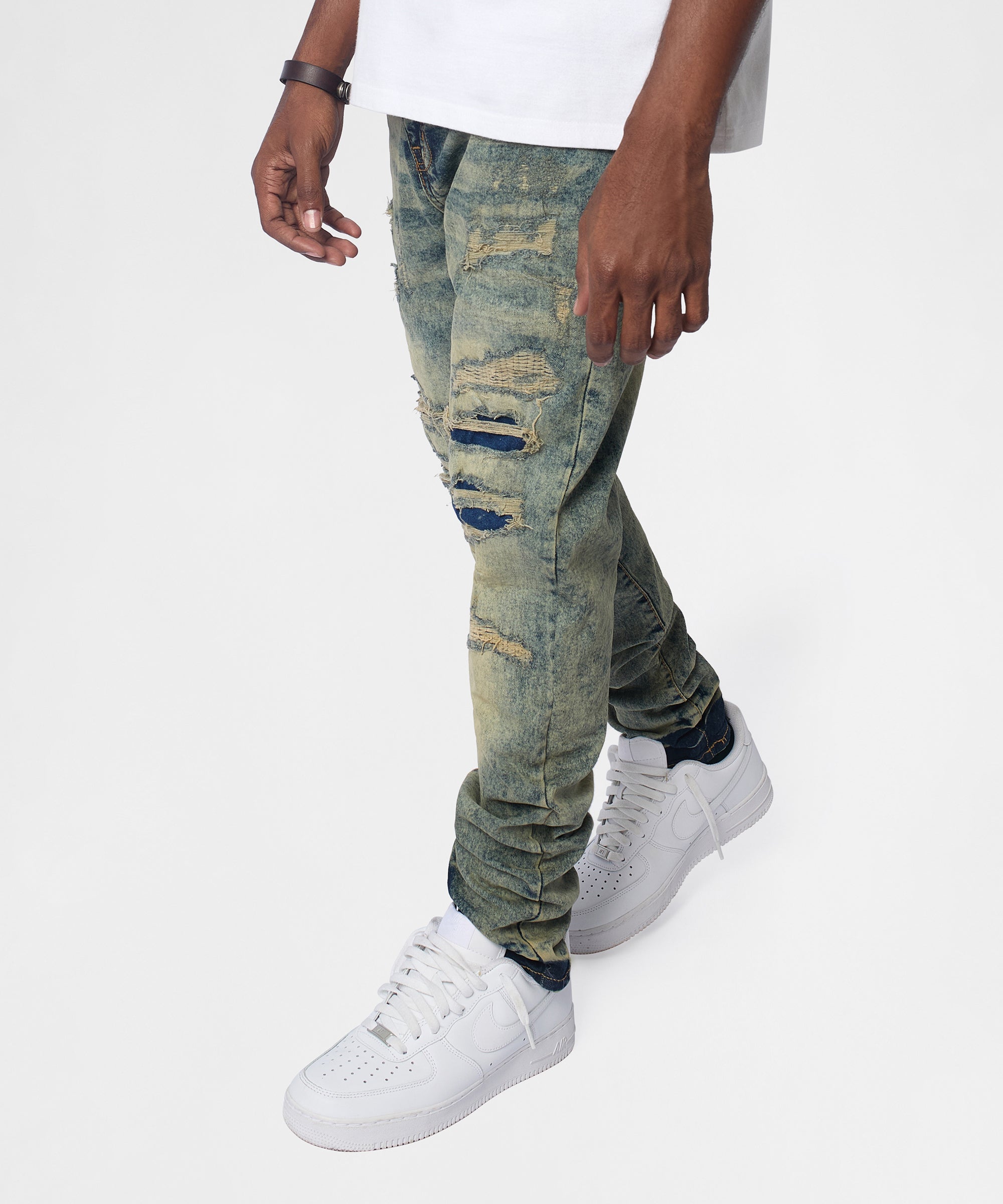 Hookey Distressed Skinny Jeans - Light Indigo