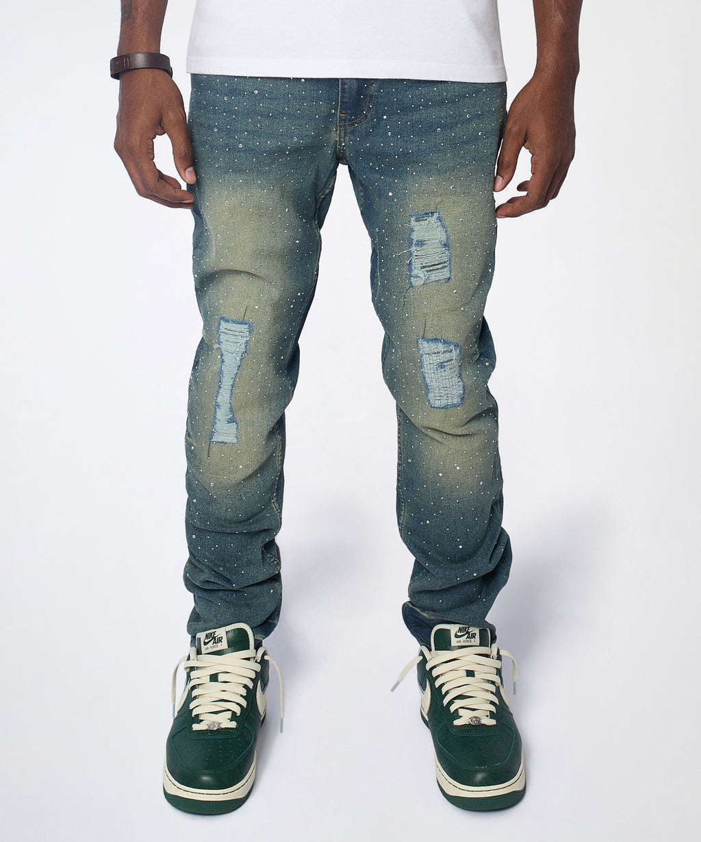 Grinder Distressed Skinny Jeans - Light Indigo