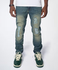 Grinder Distressed Skinny Jeans - Light Indigo