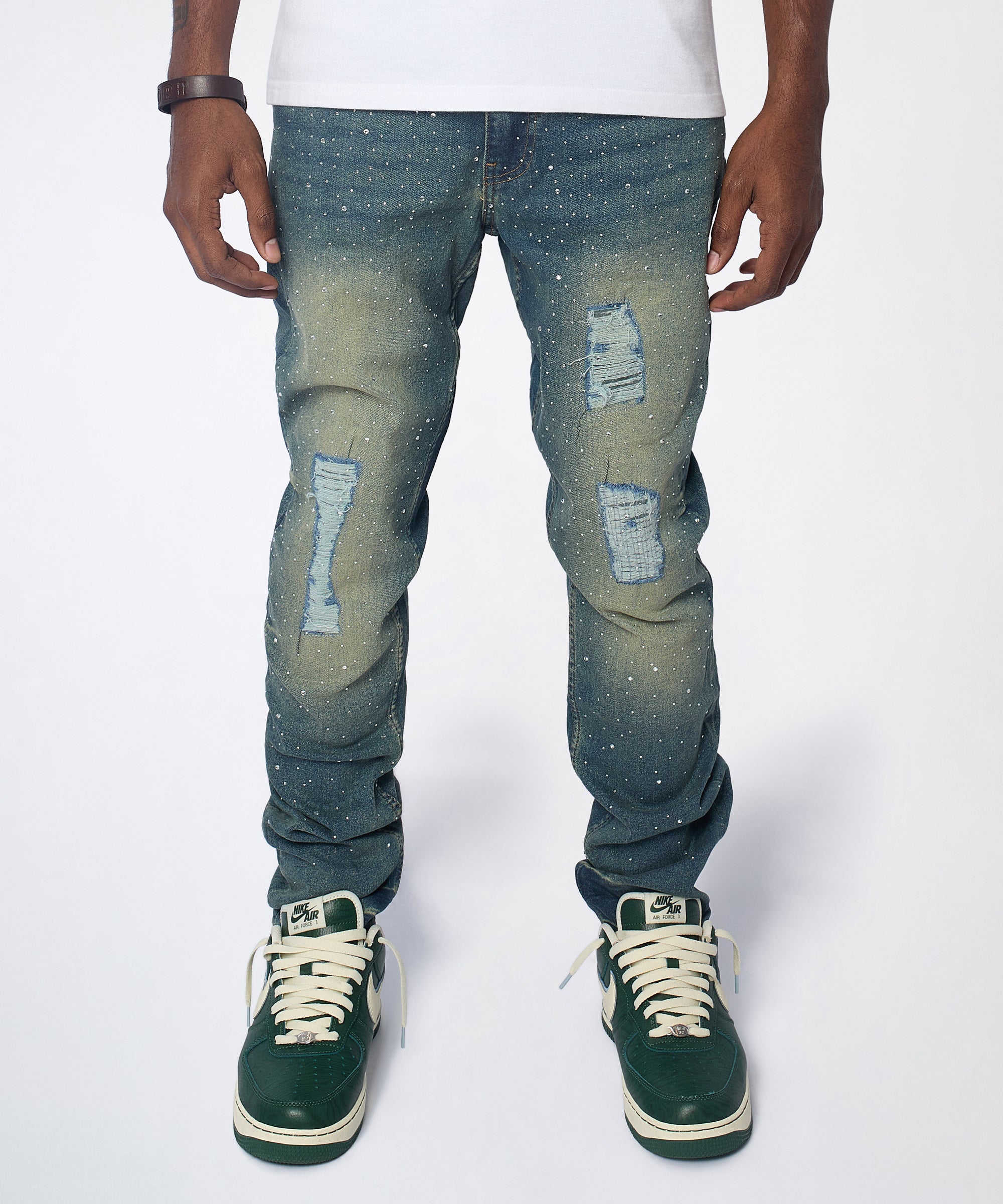 Grinder Distressed Skinny Jeans - Light Indigo