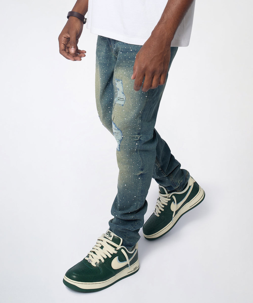Grinder Distressed Skinny Jeans - Light Indigo