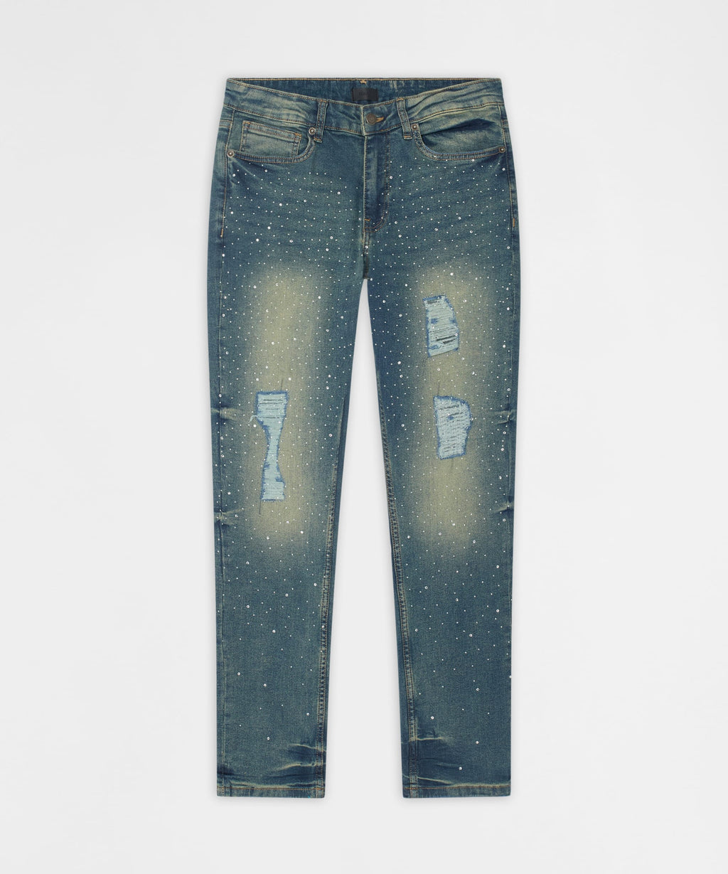 Grinder Distressed Skinny Jeans - Light Indigo