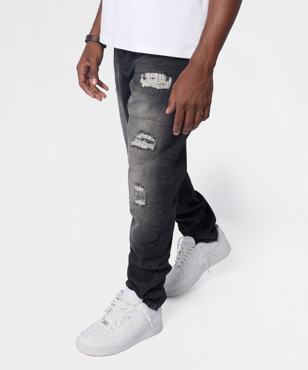 Frosted Distressed Skinny Jeans - Grey