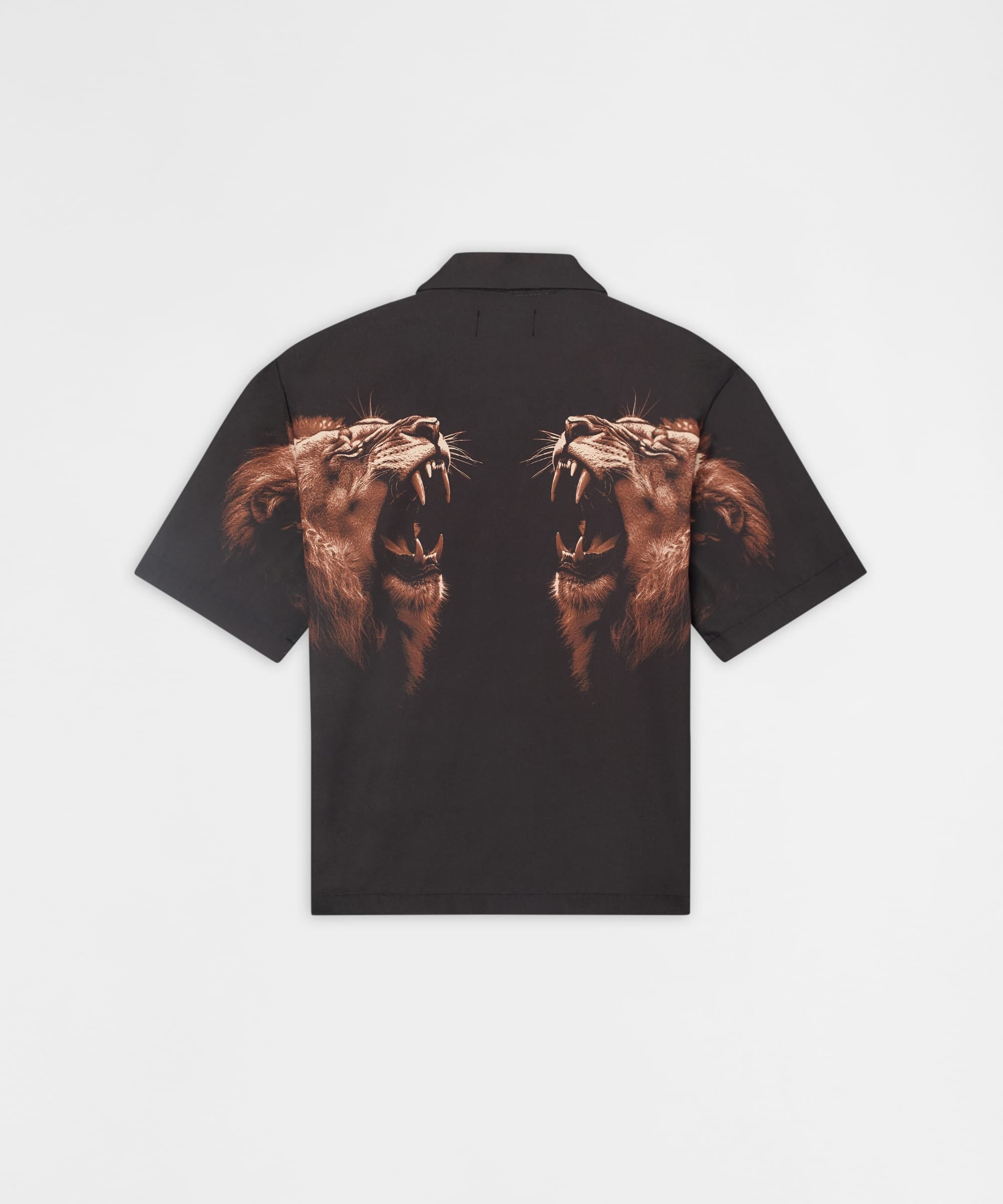 King's Roar Viscose Button Down Short Sleeve Shirt - Black