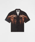 King's Roar Viscose Button Down Short Sleeve Shirt - Black