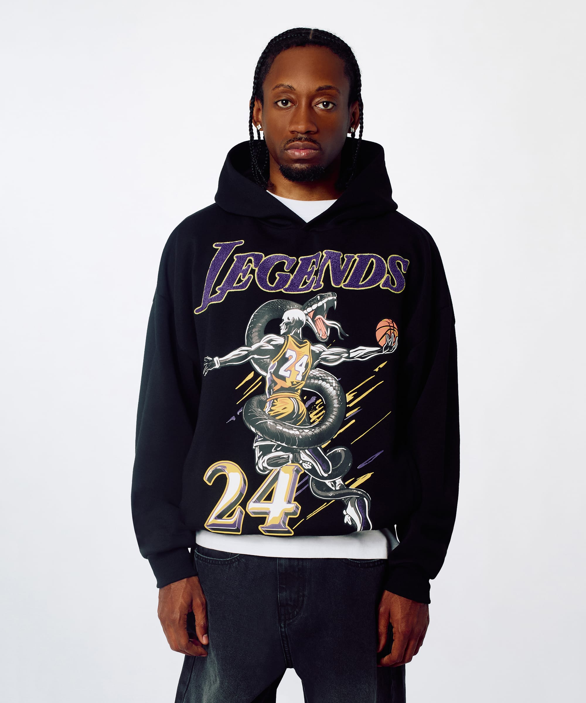 Legends Chenille Patched Hoodie - Black