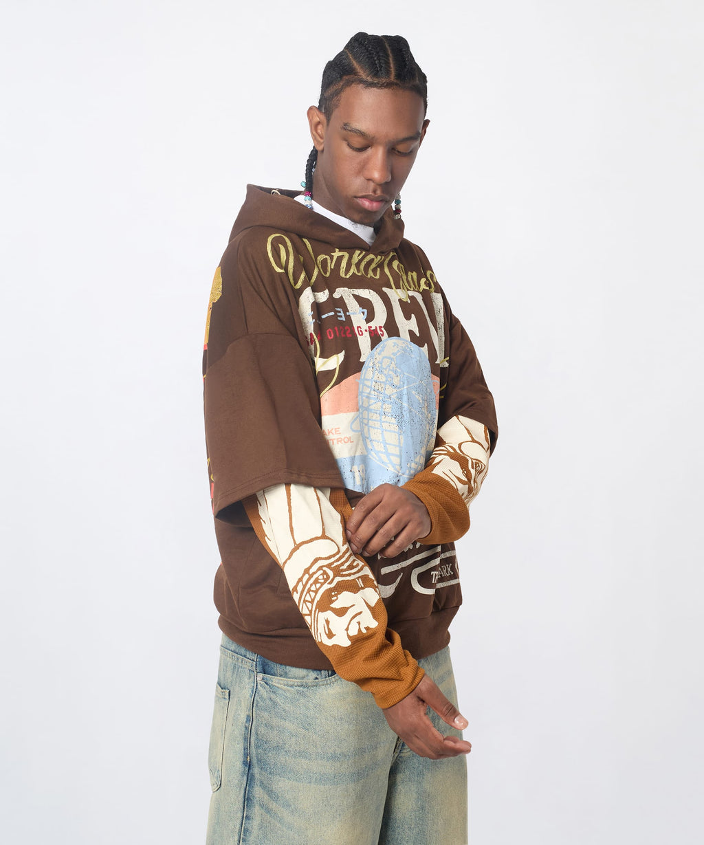 Masters 2fer Pullover Hoodie - Brown