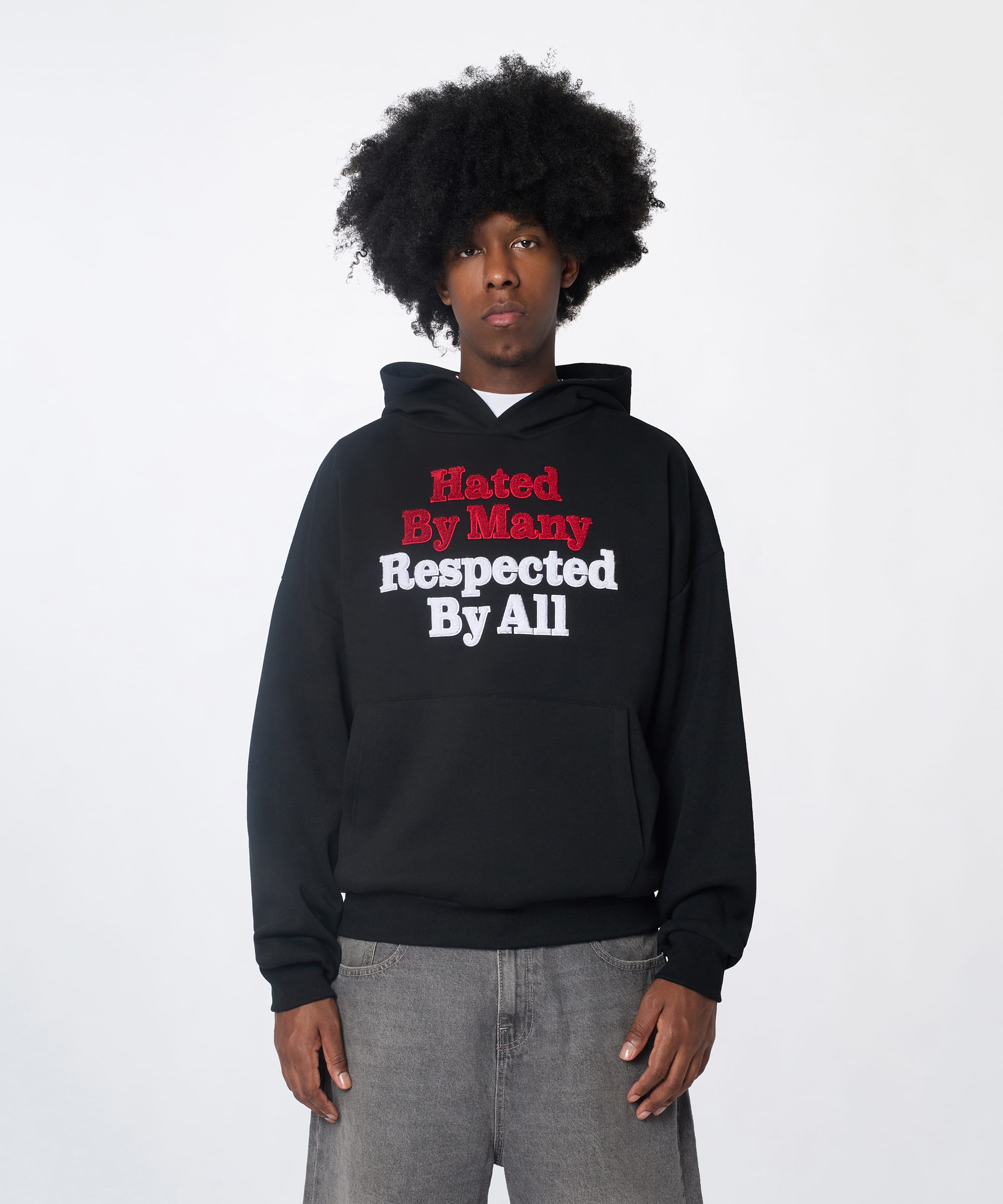 Hated By Many Chenille Hoodie - Black