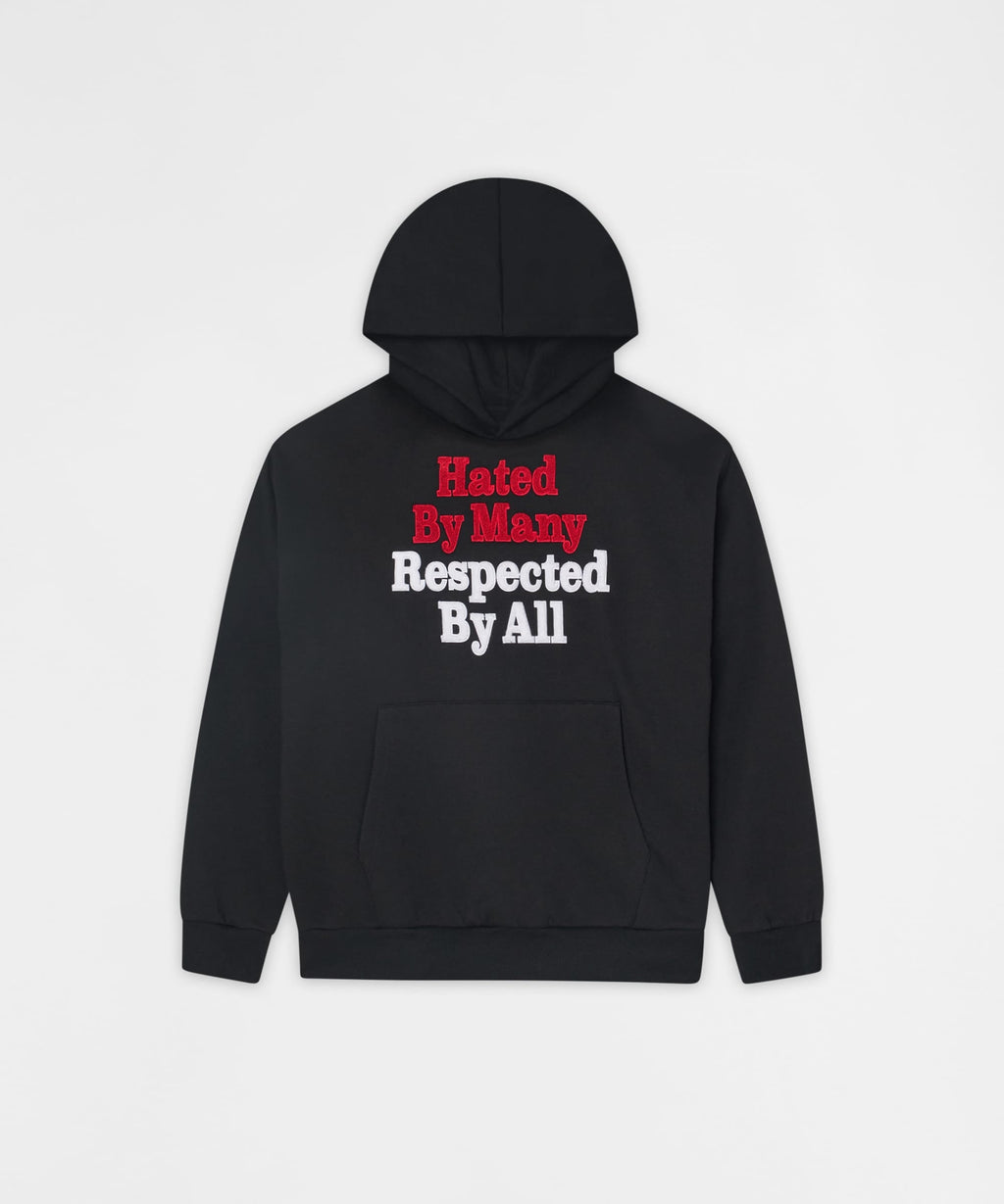 Hated By Many Chenille Hoodie - Black
