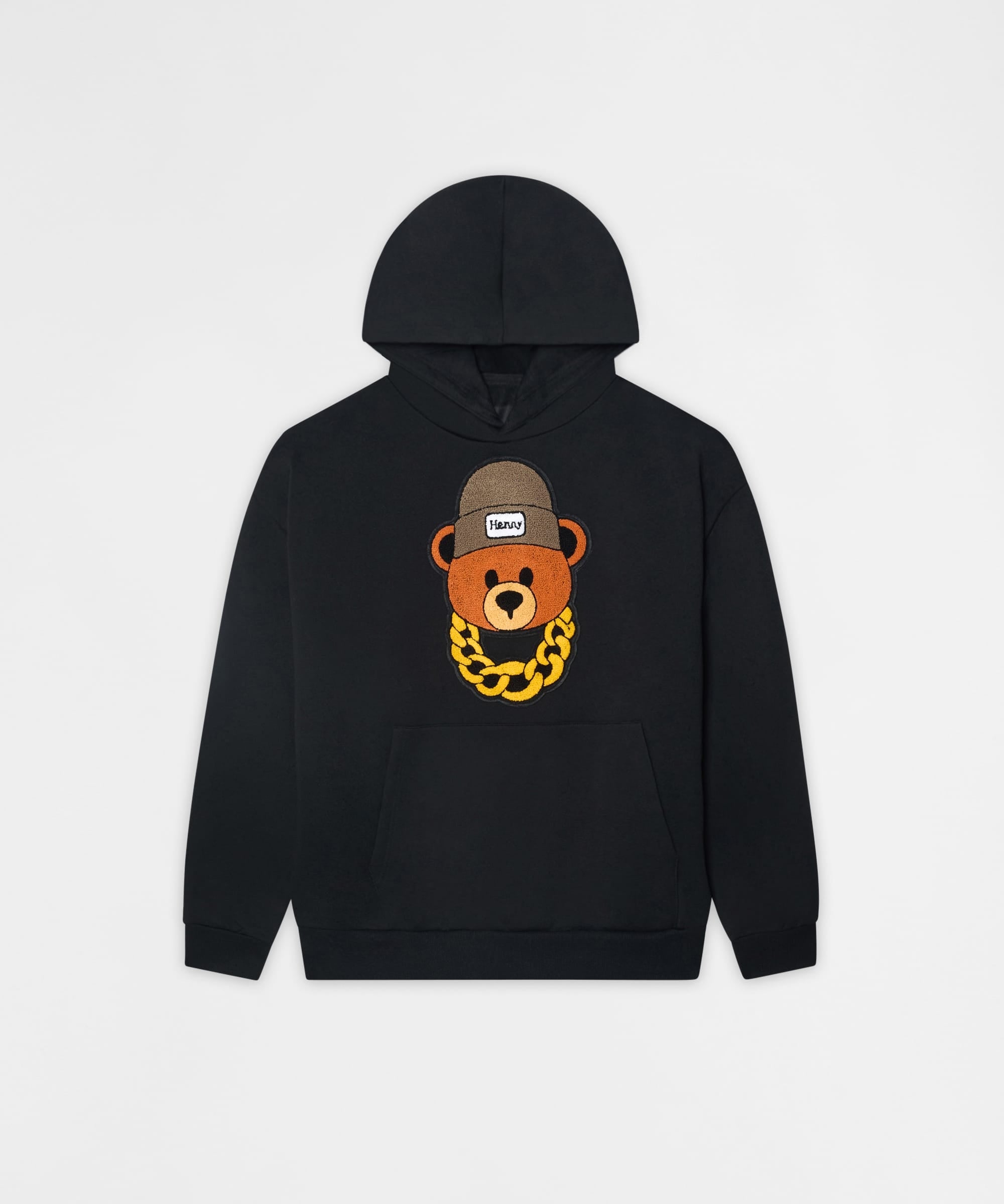 Henry Bear Chenille Hoodie - Black