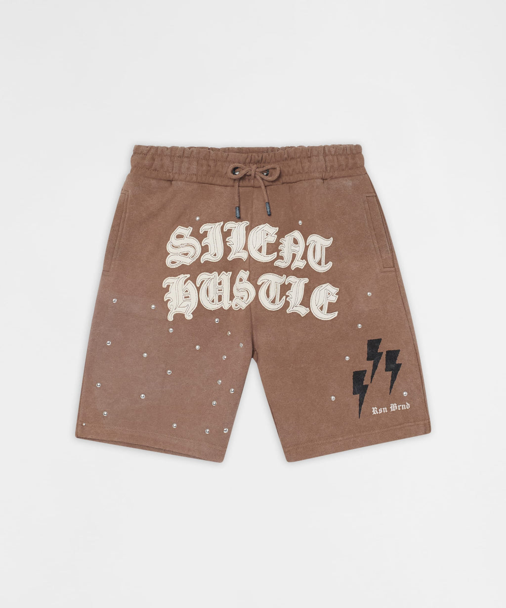 Mindset Applique Washed Fleece Short - Khaki