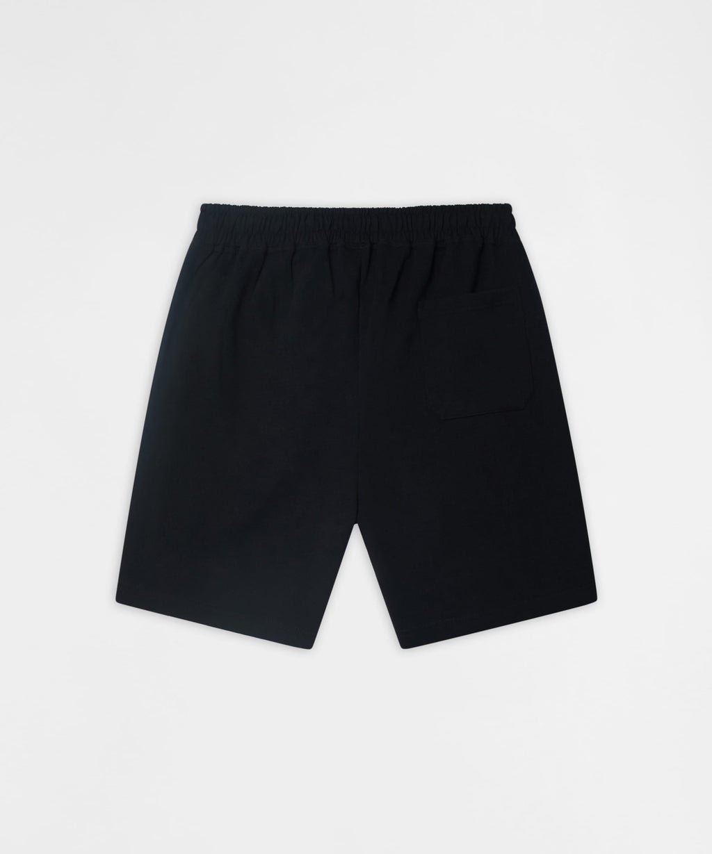 Monocle Embroidered Fleece Shorts - Black