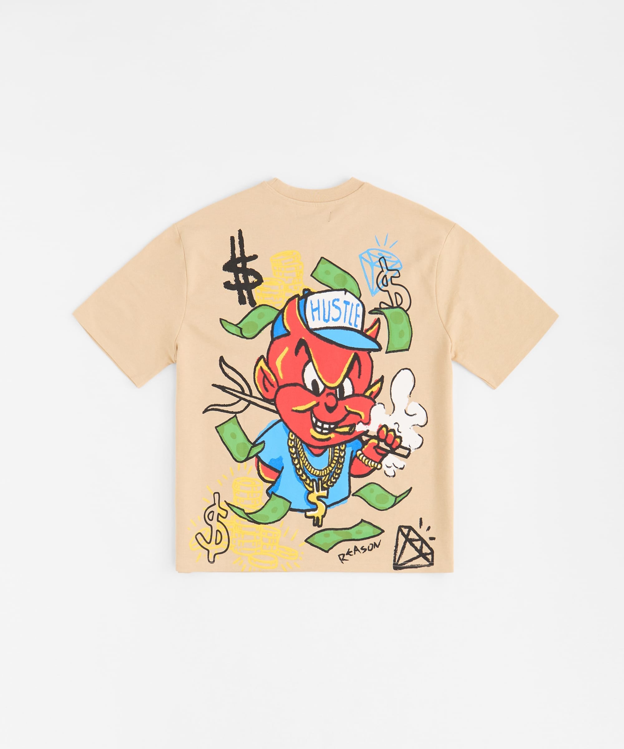 Keep On Grindin' Applique Short Sleeve Tee - Khaki