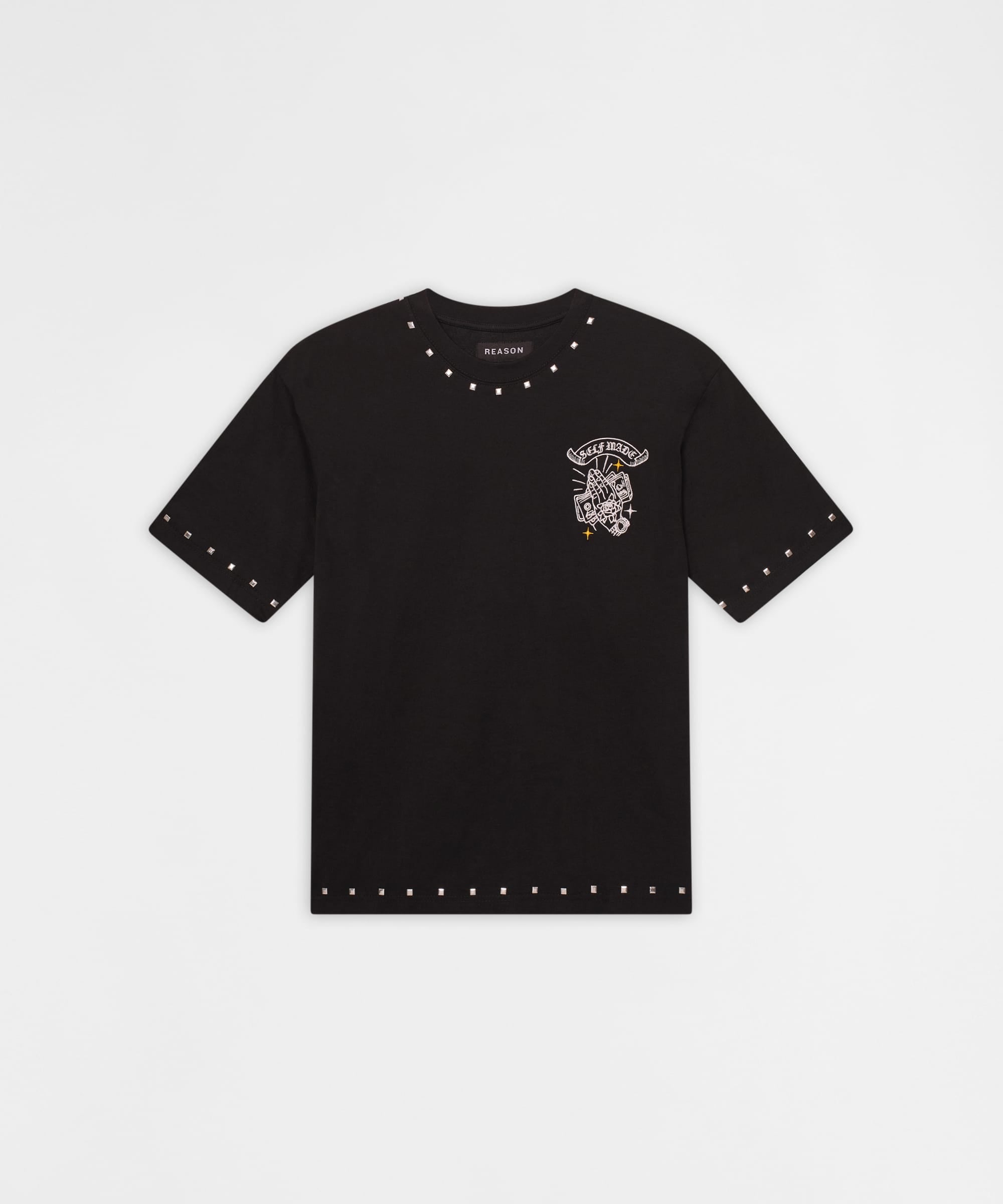 First Class Embroidered Short Sleeve Tee- Black