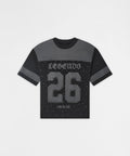 Football Rhinestones Short Sleeve Tee - Black