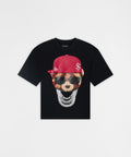 Kids Teddy Rhinestone Short Sleeve Tee - Black