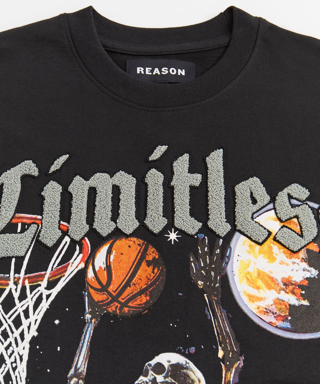 Kids Limitless Chenille Patched Short Sleeve Tee - Black