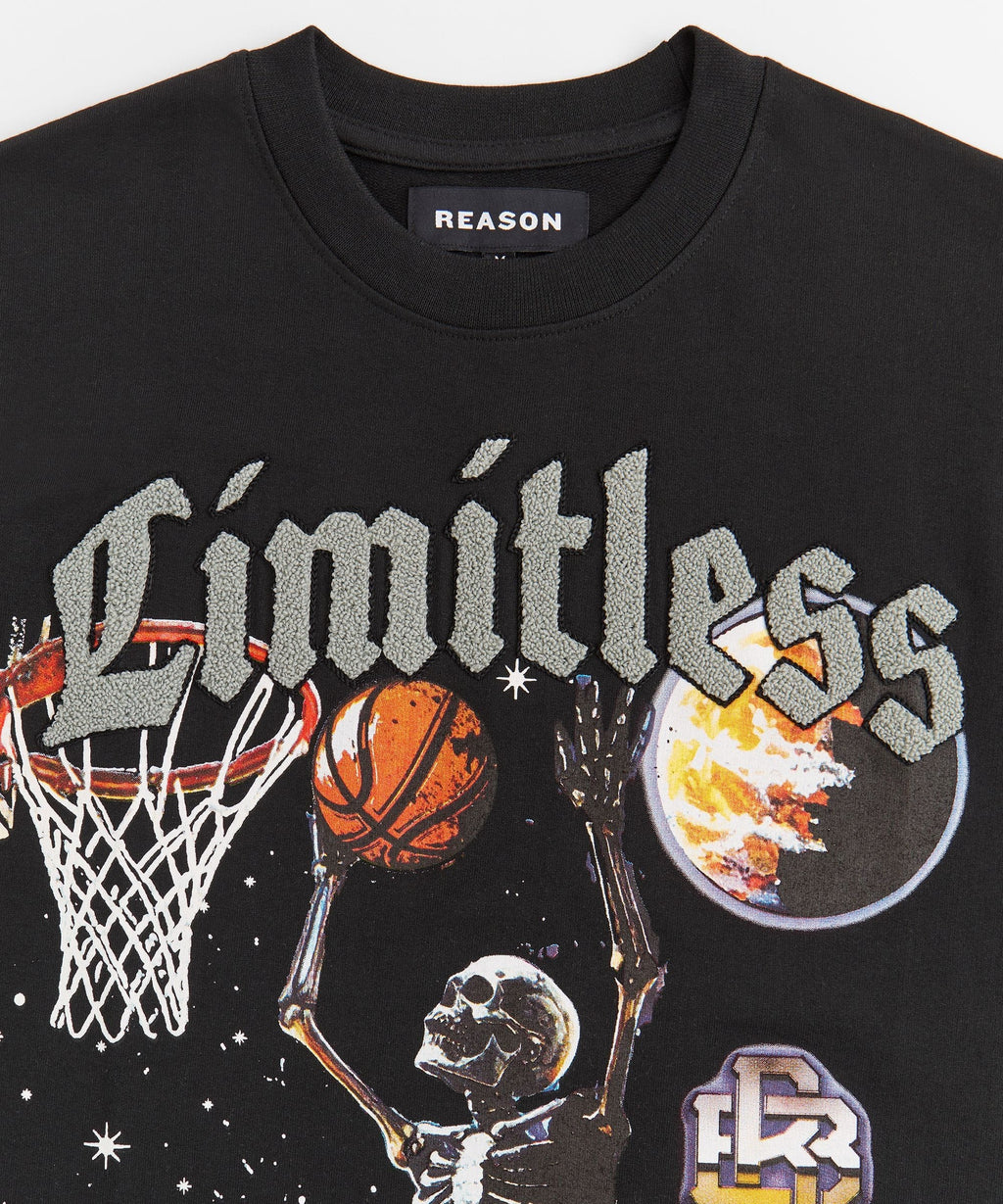 Kids Limitless Chenille Patched Short Sleeve Tee - Black