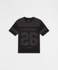 Kids Football Rhinestone Short Sleeve Tee - Black