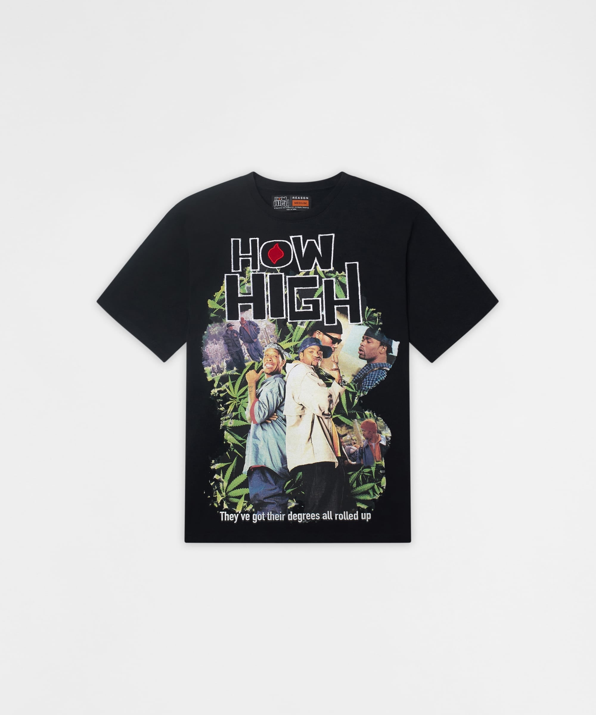 How High They've Got Their Degrees Graphic Short Sleeve Tee - Black