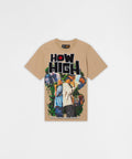 How High They've Got Their Degrees Graphic Short Sleeve Tee - Tan