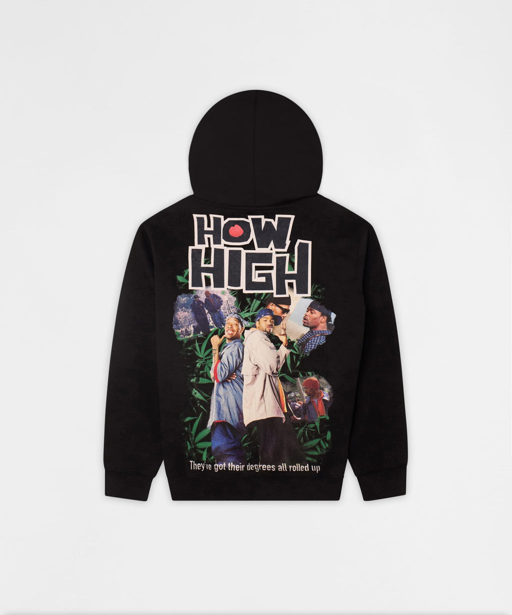 How High They've Got Their Degrees Graphic Hoodie - Black