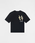 Lightning Bolt Applique Short Sleeve Tee - Black
