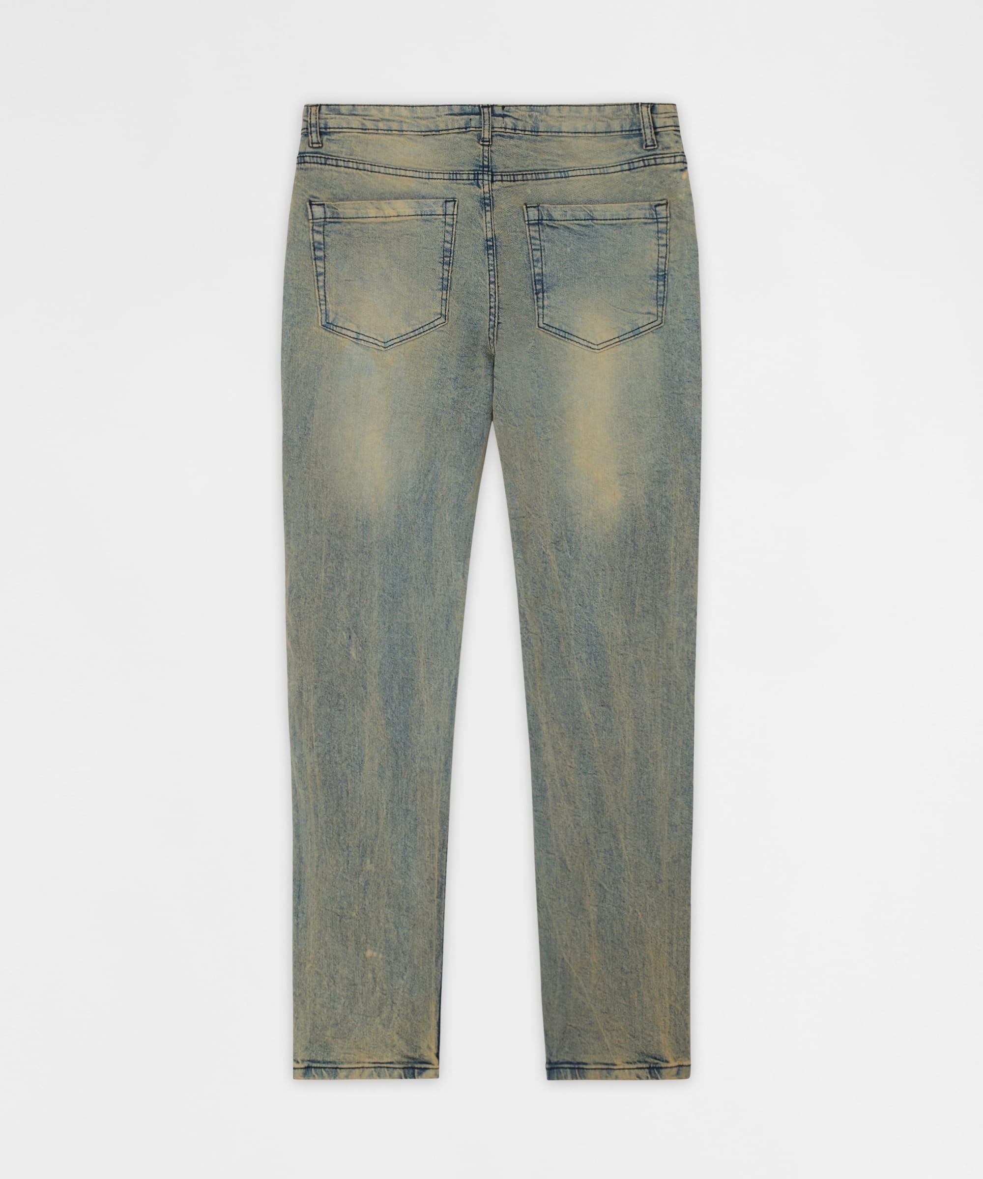 Ladder Distressed Studded Skinny Jean - Blue