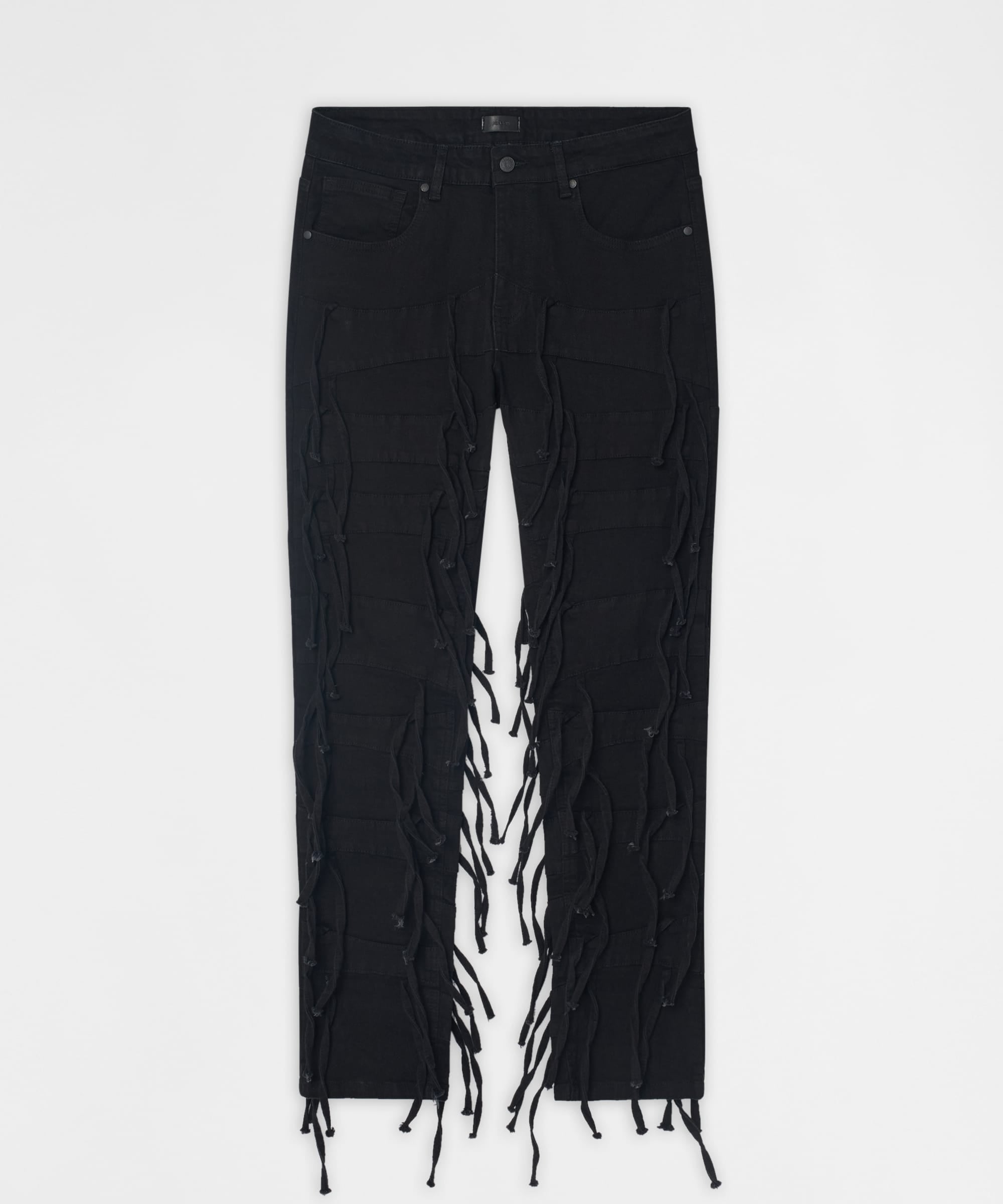 Fringe Skinny Jeans - Black