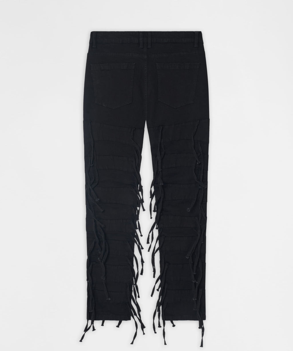 Fringe Skinny Jeans - Black