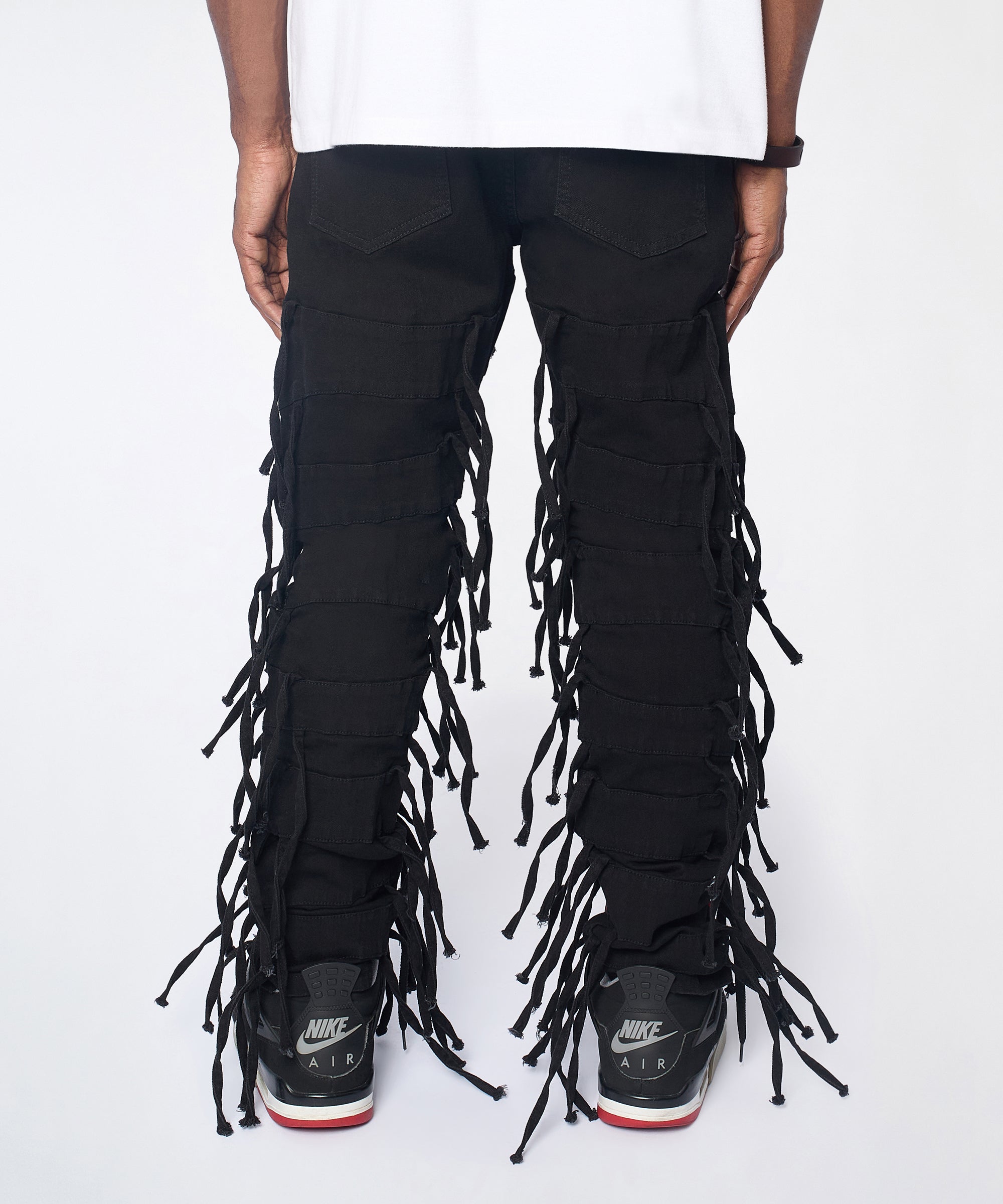 Fringe Skinny Jeans - Black