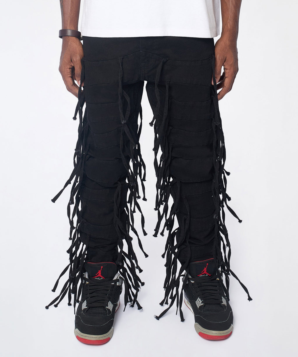 Fringe Skinny Jeans - Black
