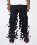Fringe Skinny Jeans - Black