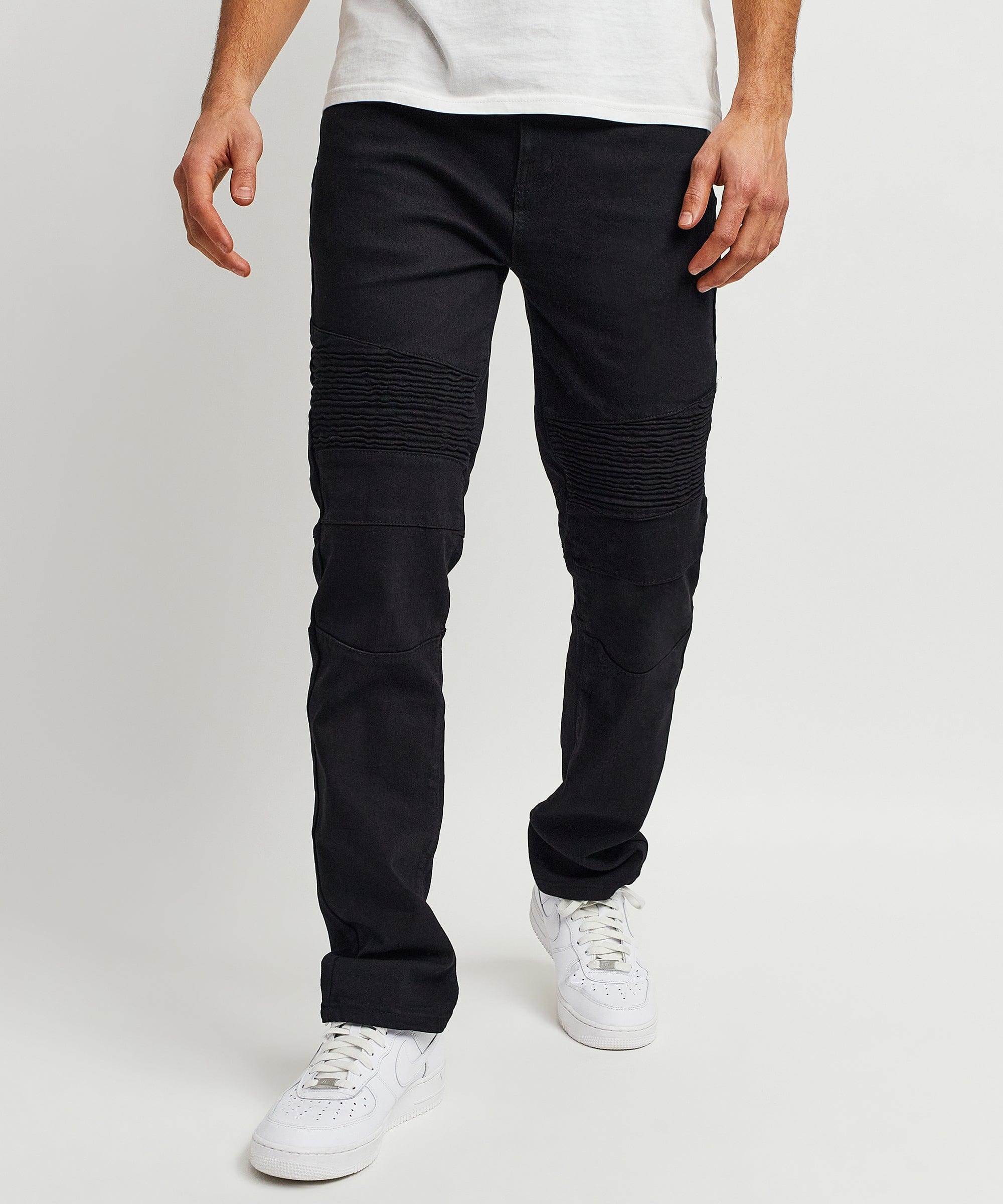 Leroy Waxed Black Moto Denim