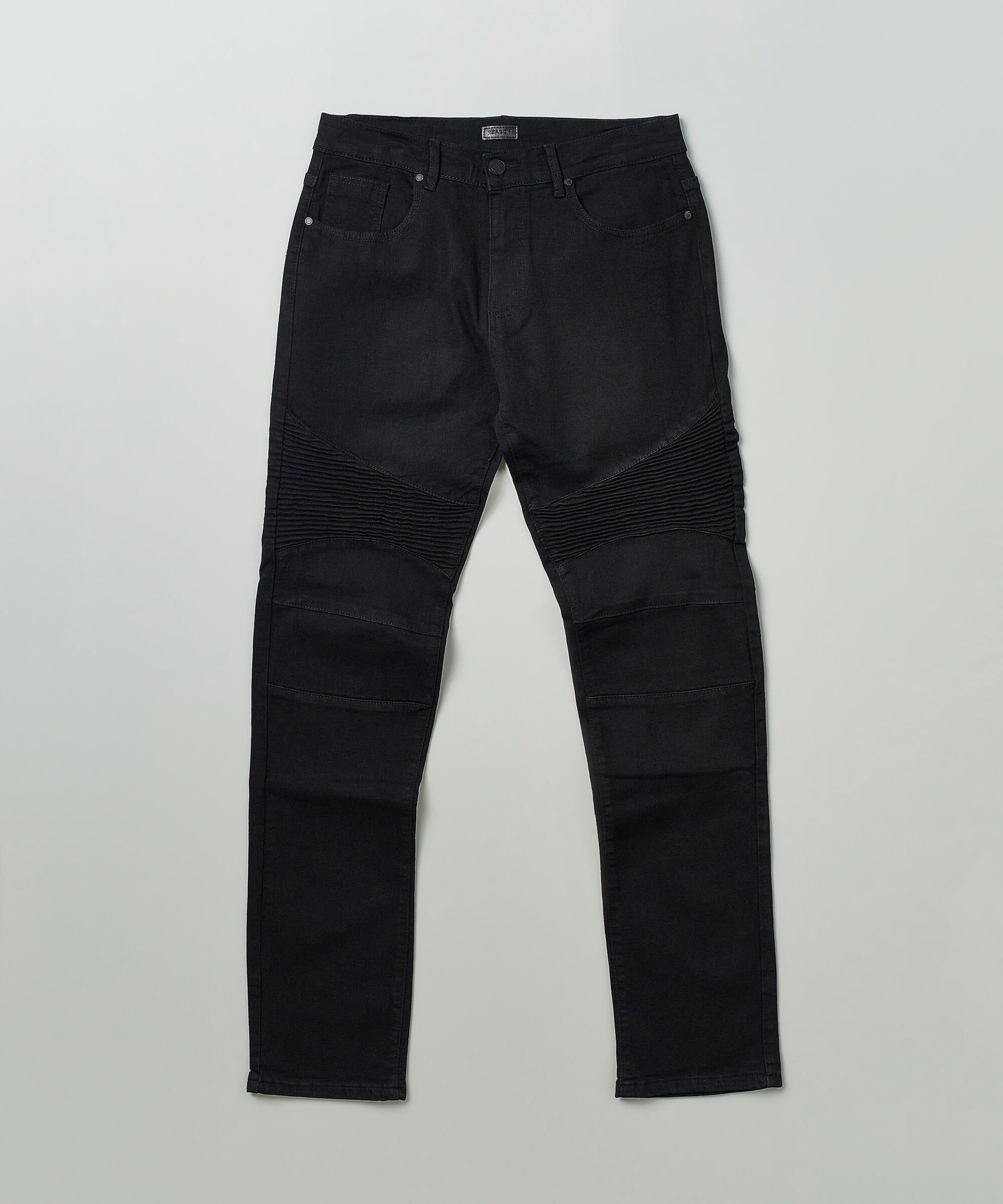 Leroy Waxed Black Moto Denim