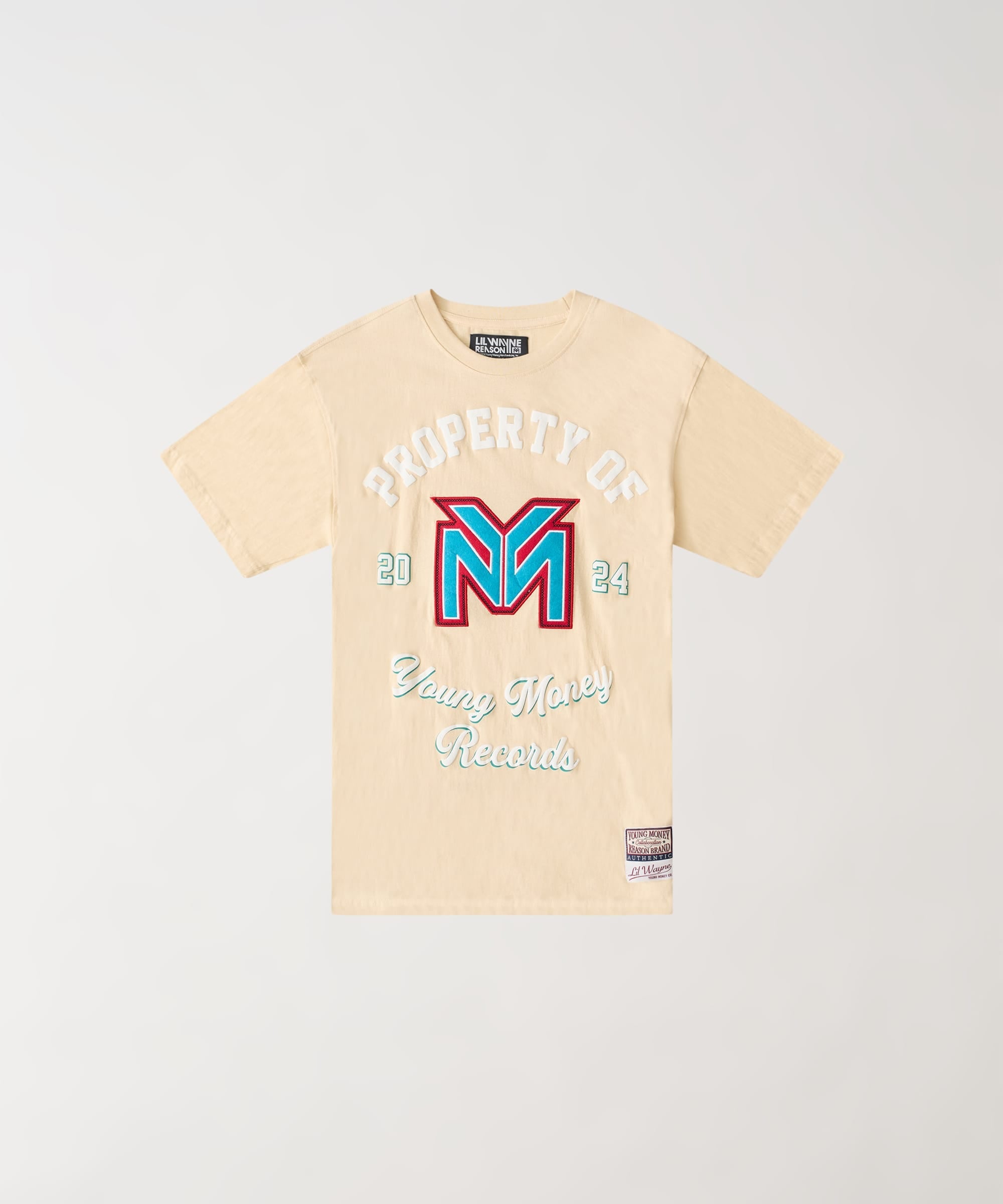 Lil Wayne Property Of Applique Short Sleeve Tee - Khaki