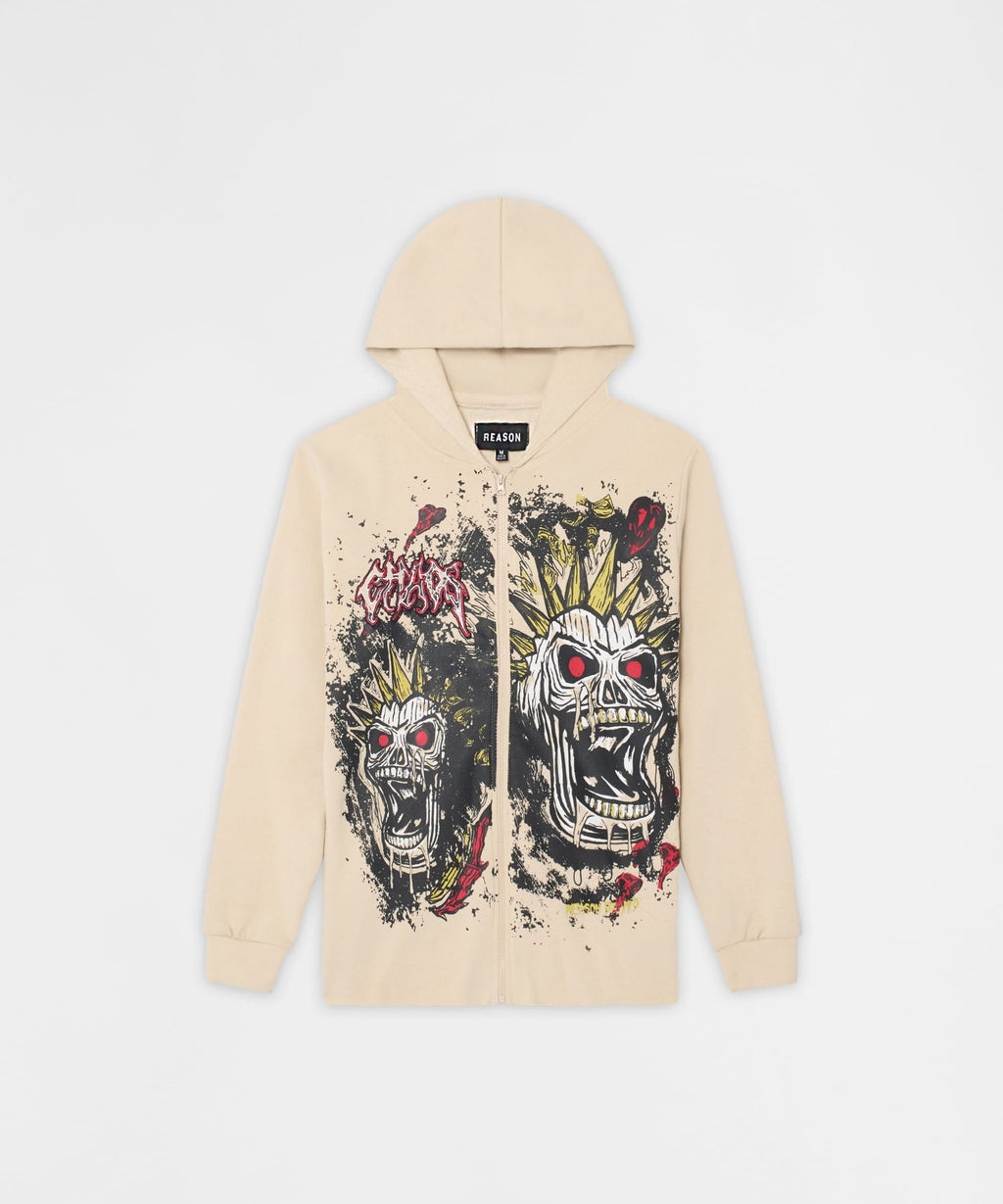Mayhem Fleece Graphic Zip Hoodie - Khaki