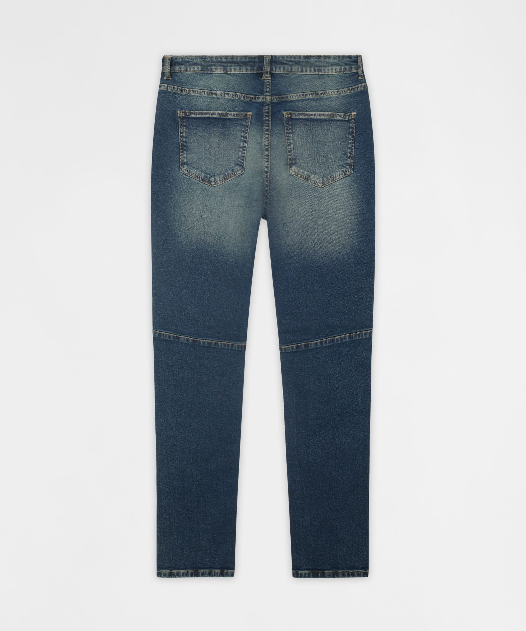 Moto Distressed Skinny Jeans - Blue