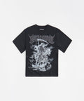 Grim Reaper Washed Rhinestones Short Sleeve Tee - Black