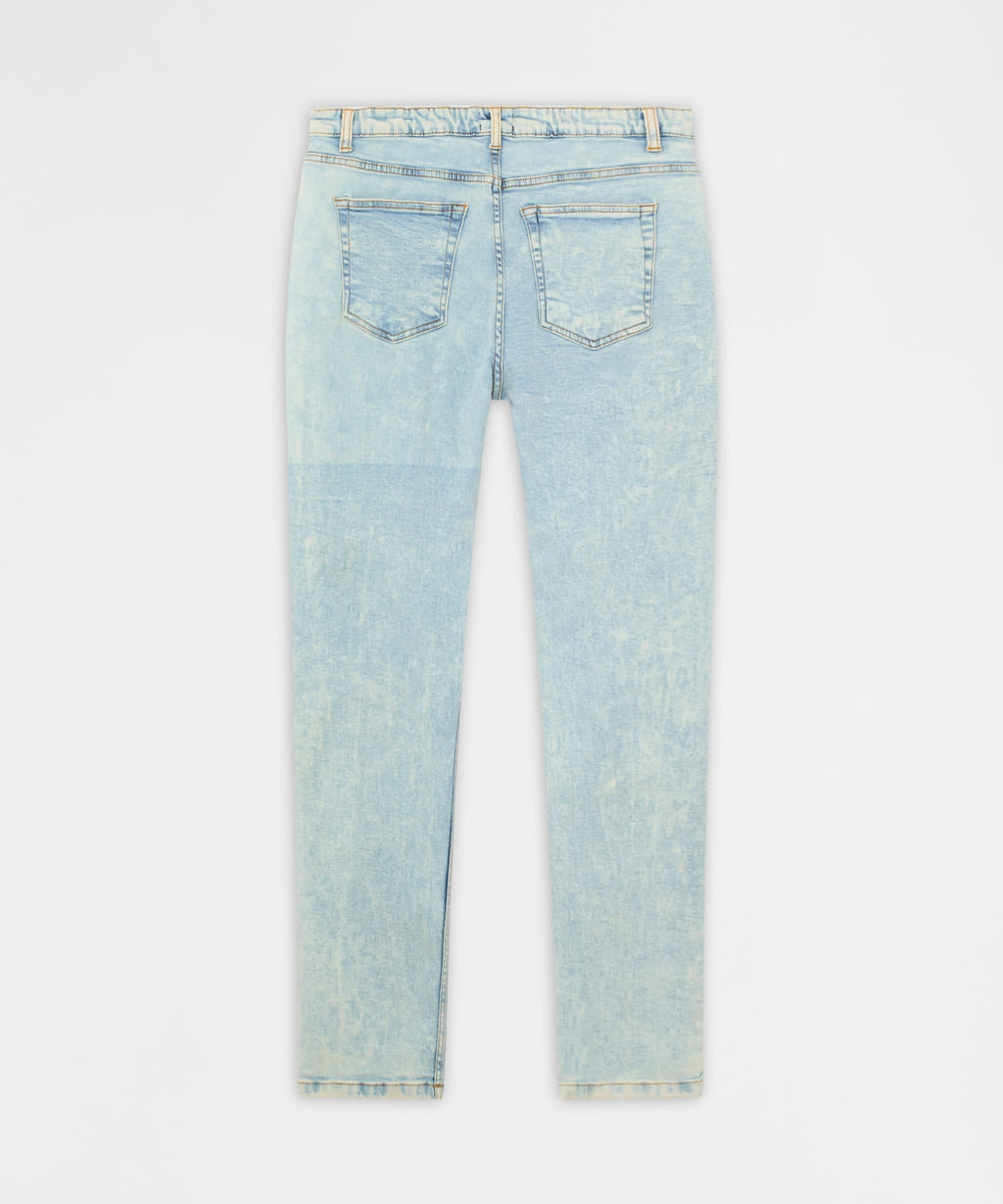 Light Wash Distressed Skinny Jeans - Light Blue