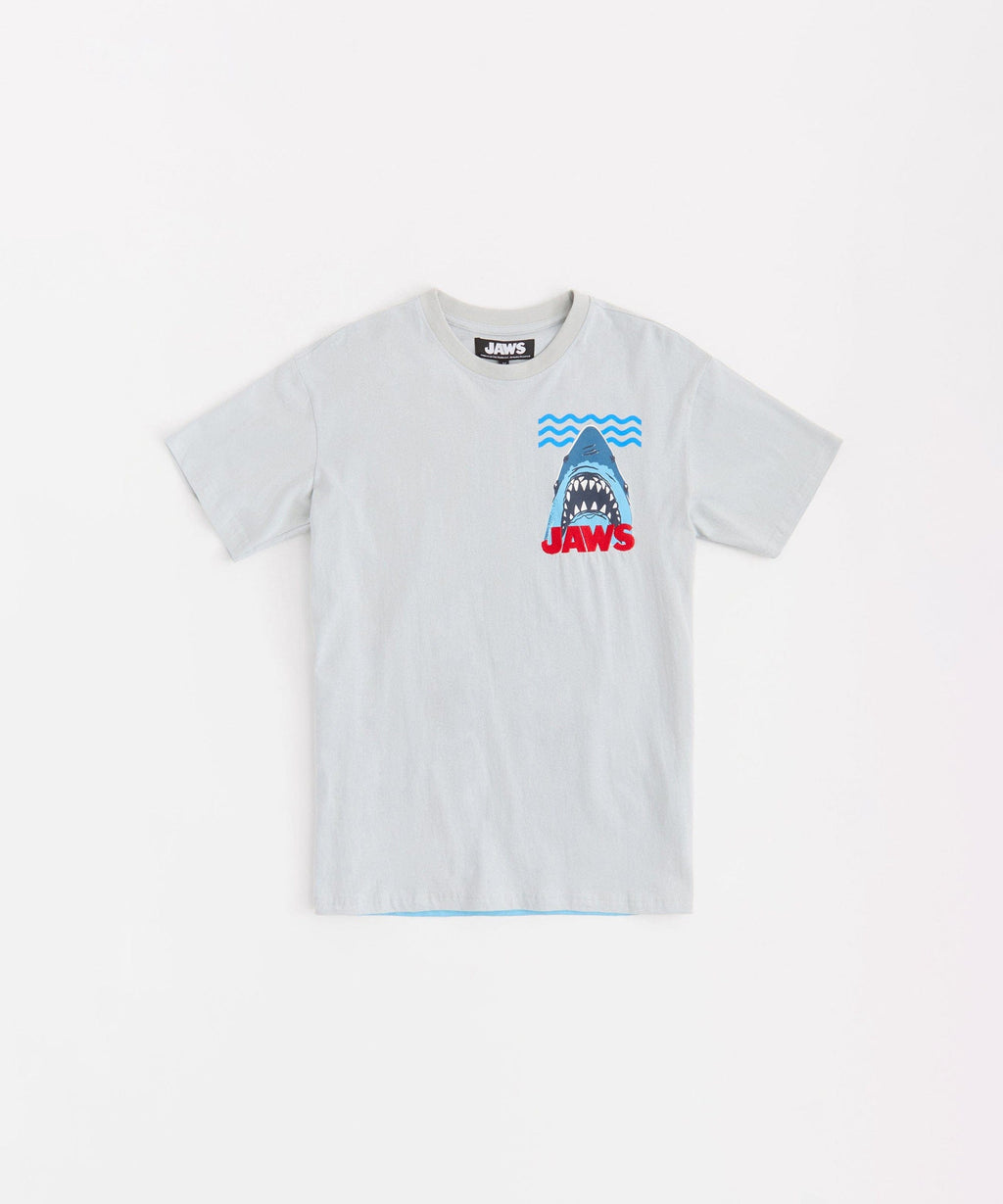Jaws Deep Water Graphic Short Sleeve Tee - Light Blue